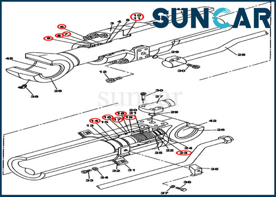 LZ008180 Kol / Kepçe Silindir Conta Takımı Hidrolik Tamir Takımları Kasaya Uyar CX160C CX160B