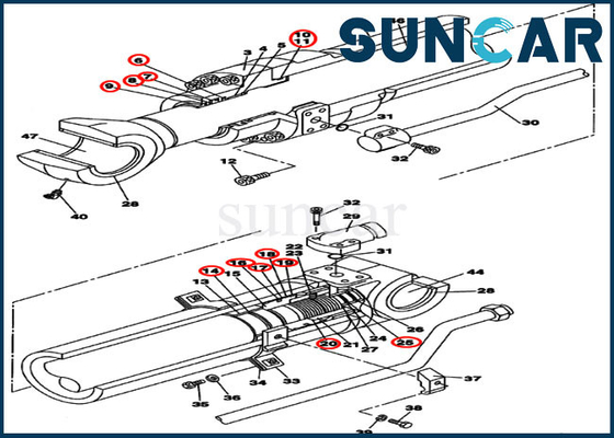 LZ008050 Kol / Kepçe Tamir Conta Takımı Hidrolik Silindir Contaları CX250C CX240B Kasasına Uyar
