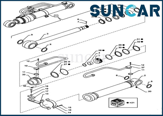 CX290B CX300C Bom Conta Takımı LZ011210 CASE Hidrolik Silindir Contası Tamir Takımı