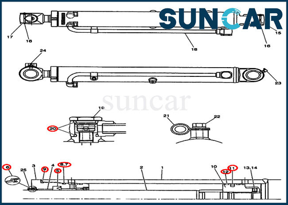 Kova Conta Kiti PW01V00046R300 OEM Kasası CX36 CX31 Hidrolik Silindir Conta Kiti