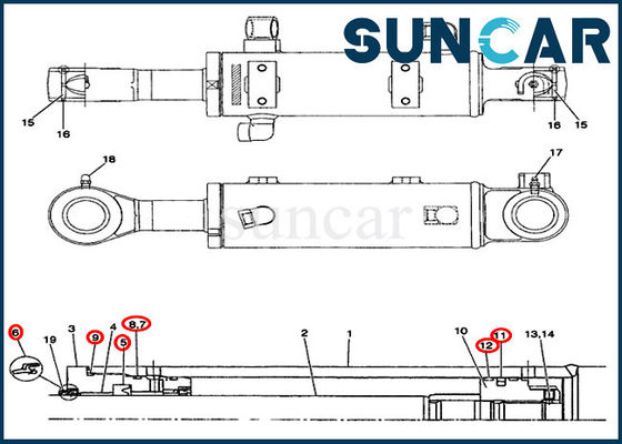 PX01V00033R300 Dozer Bıçağı Sızdırmazlık Kiti CX36 CASE Silindir Tamir Conta Kitine Uyar