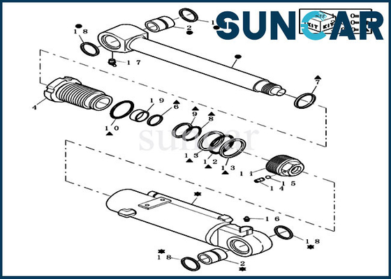 72280268 Mini Paletli Ekskavatör CX20B CASE Dozer/ Döner Silindir Değiştirme Conta Kiti