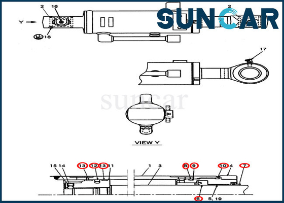 72953540 Dozer Silindir Conta Takımı Kasa Tamir Takımları CX20B CX22B Mini Paletli Ekskavatör için