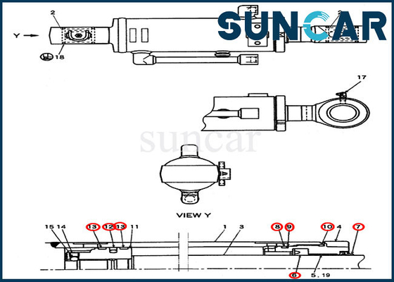 PV01V00047R300 Bıçak Silindiri Servis Kiti Ekskavatör CX27B Kasa Dozer Değiştirme Conta Takımı