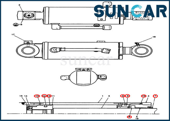 72280260 Dozer Silindir Tamir Takımları CX31B Mini Paletli Ekskavatör Kasası Değiştirme Servis Kiti