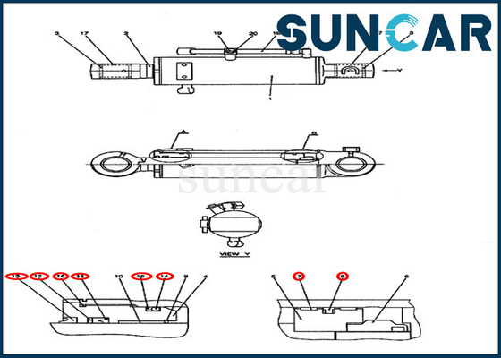 Komple Hidrolik Conta Kiti PY01V00040R300 CX50B Tamir Kutusu Parçaları için Dozer Silindir Sızdırmazlık Kiti