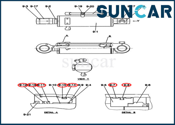 PY01V00040R400 Dozer Tamir Conta Takımı Kasa Modeli CX50B Hidrolik Silindir Değiştirme Servis kiti