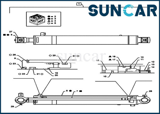 PS01V00002R400 Kol Silindir Piston Mili Conta Kiti CASE Paletli Ekskavatör Modeli CX55B'ye Uyar