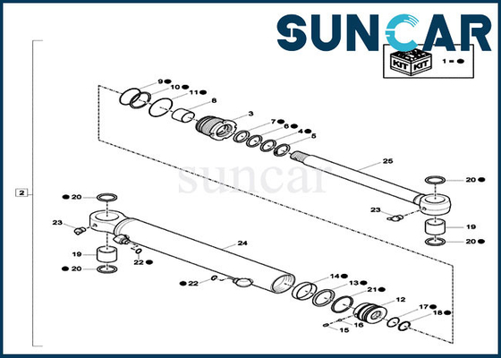 XKCC-01540 XKCC01540 Kasa CX17C Mini Paletli Ekskavatör için Yürüyen Takım Hidrolik Silindir Conta Kiti