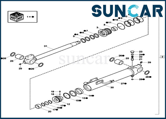 XKCC-01527 XKCC01527 Kepçe Silindir Contası Değiştirme Kiti CX17C VAKA Mini Paletli Ekskavatöre Uyar