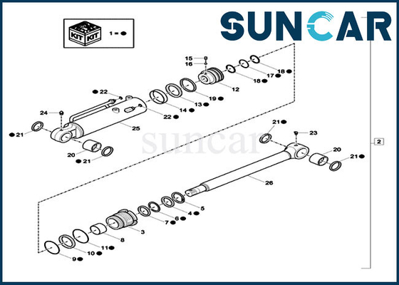 XKCC-01535 XKCC01535 Dozer Bıçağı Hidrolik Silindir Tamir takımı Ekskavatör Conta kitleri CASE CX17C'ye uyar