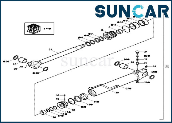 XKCC-00528 XKCC00528 Kepçe Silindir Conta Kiti Mini Paletli Ekskavatör CASE CX18C'ye Uyar