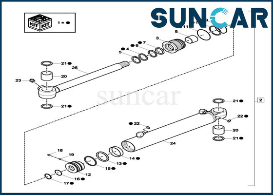 XKCC-00529 XKCC00529 Bom Dönüş Silindiri Tamir Contası Kiti CX18C Kasa Sızdırmazlık Kiti