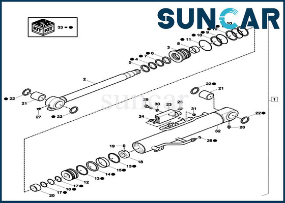 ISO9001 Hidrolik Conta Kiti XKCC-01375 XKCC01375 CASE Modeli CX37C için Bom Silindiri Sızdırmazlık Kiti
