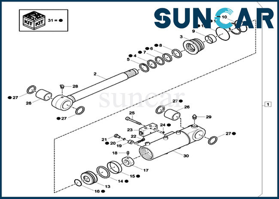 Dozer Bıçağı Yağ Keçesi Kiti XKCC-01691 Silindir Keçesi Tamir Takımı XKCC01691 CX37C Kasa Makineleri için