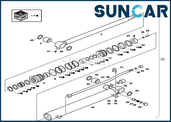 Kepçe Silindir Tamir Conta Kiti XKCD-03072 XKCD03072 Case CX57C Hidrolik Yağ Keçesi Kiti için