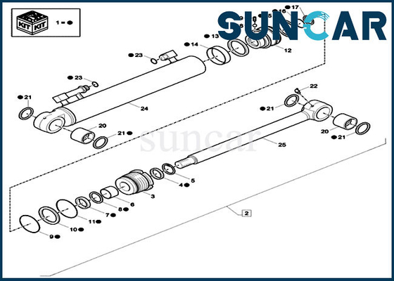 XKCC-00339 XKCC00339 Bom Salıncak Silindir Conta Kiti Mini Paletli Ekskavatör Modeli CX57C Kılıfına Uyar