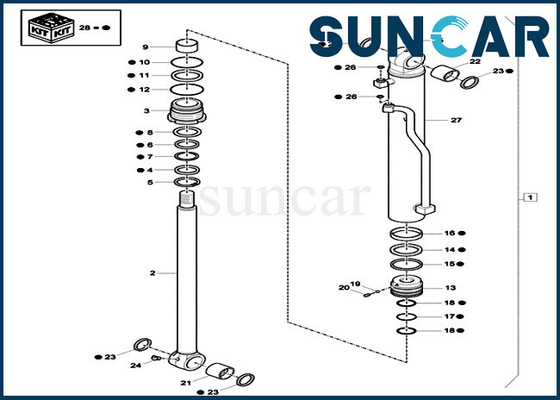 Kova Tamir Takımları XKCC-00987 XKCC00987 Hidrolik Silindir Conta Takımı Model CX60C Kasa Yapısına Uyar