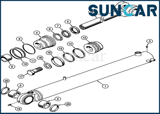 521D Kasa 1542877C1 Yağ Keçesi Kiti 57.2MM Çubuk Keçeleri Yükleyici Kovası Silindir Keçesi Tamir Takımı