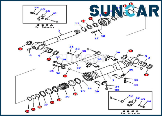 721-98-00710 KOMATSU PC210-11 PC228USLC-11 Hidrolik Servis Parçaları için Conta Kiti Kova Silindiri
