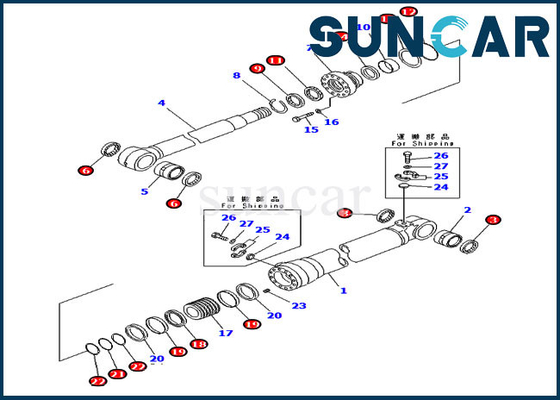 Servis Kiti 707-99-68730 Bom Ayar Silindiri Conta Kiti Komatsu PC228USLC-8 PC210LC-7K Model Parçalarına Uyar
