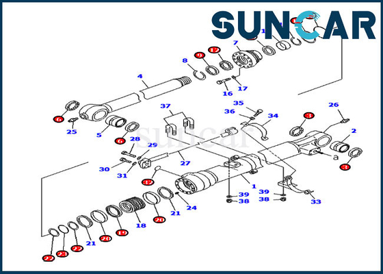 PC200LC-8 PC220-8 7079947130 Ekskavatör Sızdırmazlık Kiti 707-99-47130 Komatsu Kova Silindir Contası Tamir Takımı