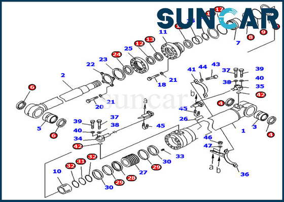 Bom Değiştirme Servis Kiti 707-99-46410 Tamir Takımı Hidrolik Silindir Komatsu PC200-8 7079946410