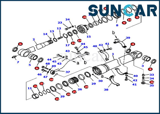 PC238USLC-11 PC210LC-10 Ekskavatör 707-99-50520 Komatsu Kol Silindiri Servis Kiti Değiştirme Kiti
