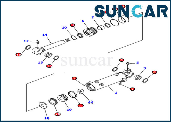 707-98-13890 Komatsu PC2000-8 PC20MR-2 Bıçak Kaldırma Servis Kiti Ekskavatör Hidrolik Silindir Kitleri
