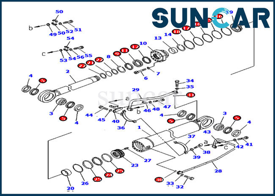 707-99-96140 Bom Silindiri Tamir Contası Kiti Komatsu Beko PC2000-8 Çubuk 200MM Çap 300MM CYL Uyar