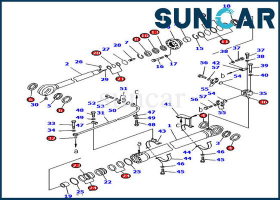 Hidrolik Conta Kiti 707-99-76260 PC2000-8 Komatsu Kova Silindiri Değiştirme Kiti 7079976260