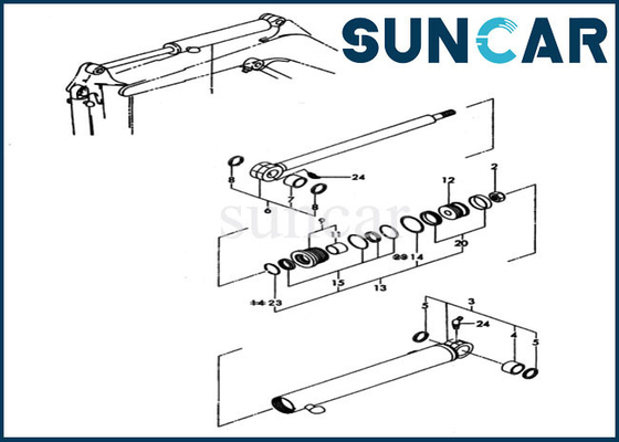 Ekskavatör Conta Kiti YM172173-72900 PC20FR-2 Komatsu İç Parçaları için Kol Silindiri Sızdırmazlık Kiti