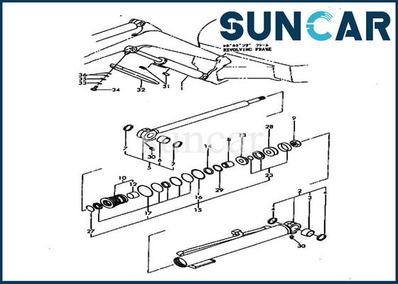 Ekskavatör Bomu Servis Kiti YM172173-72870 PC20FR-2 Komatsu Yedek Silindir Conta Takımı