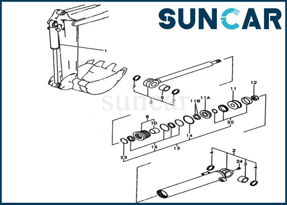 YM172173-72923 Kova Conta Tamir Takımı YM17217372923 Komatsu PC20FR-2 Silindir İç Parçaları
