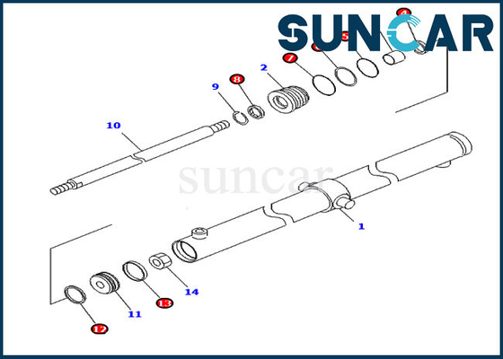 707-98-12590 7079812590 Komatsu PC120SC-6 PC200SC-7-M1 için Slayt CAB Silindir Conta Kiti