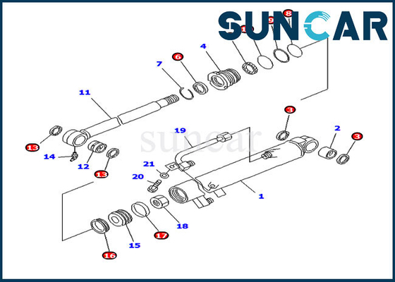 707-98-12280 7079812280 Kova Silindir Conta Tamir Takımı PC20MR-1 PC20R-8 Komatsu İç Parçaları