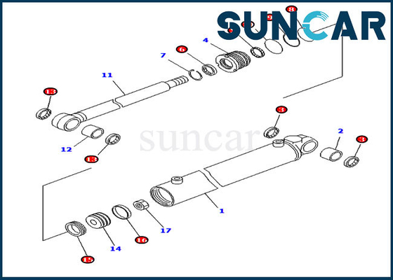 Döner Silindir Conta Kiti 707-98-14740 Komatsu PC20MR-1 PC20MRX-1 PC20R-8 için Ekskavatör Servis Kiti