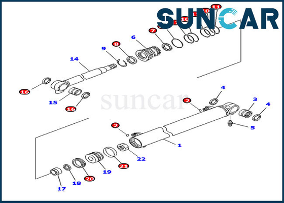 Ekskavatör Conta Takımı 707-98-14780 PC20MR-2 PC26MR-3 Komatsu Bom Servis Kiti Hidrolik Silindir 7079814780