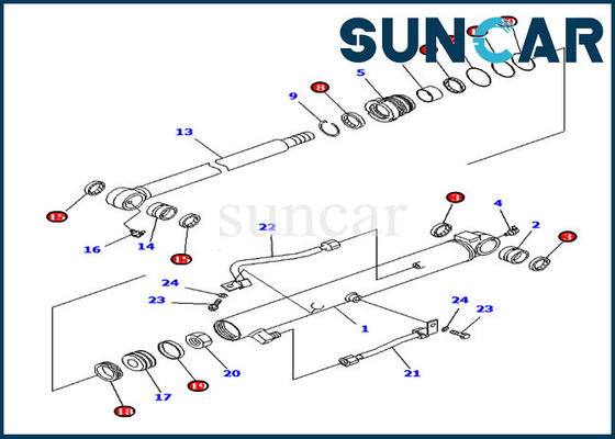 707-98-14830 7079814830 Komatsu İç Parçaları İçin Kova Silindir Conta Kiti PC20R-8 PC38UU-3