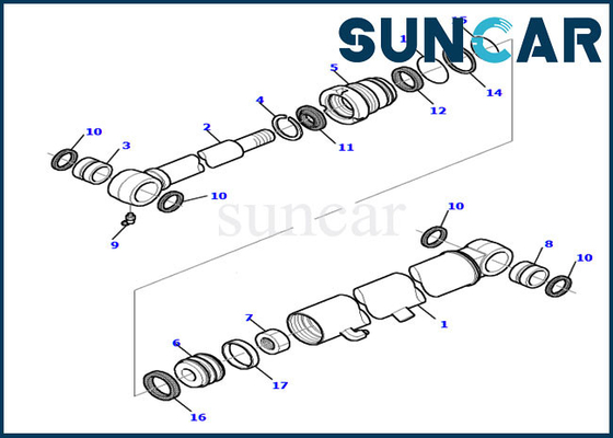 Kova Silindir Conta Kiti 878000518 PC20R-8 Aşınma Direnci Komatsu Yedek Sızdırmazlık Kitleri