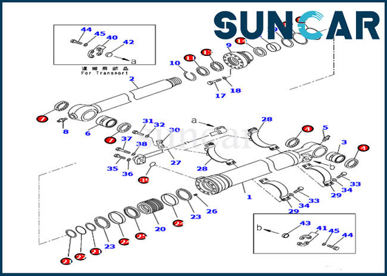 707-99-47131 7079947131 Kova Servis Kiti PC210LC-10 PC228USLC-10 Komatsu Silindir Tamir Takımı