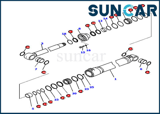 721-98-00850 Komatsu PC210LCI-10 PC230NHD-11 AB Standart Makinesi için Conta Kiti Hidrolik Silindir
