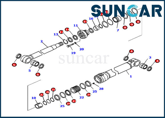 Silindir Conta Kiti 721-99-48740 7219948740 Bom Servis Kiti Komatsu PC210-11 PC210-11E0'a Uyar