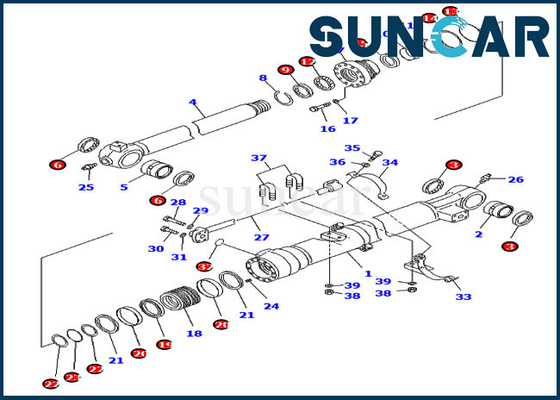 707-99-45040 Komatsu PC228USLC-8 PC210LC-8K Silindir İç Parçaları için Kova Sızdırmazlık Kiti Tamir Takımları