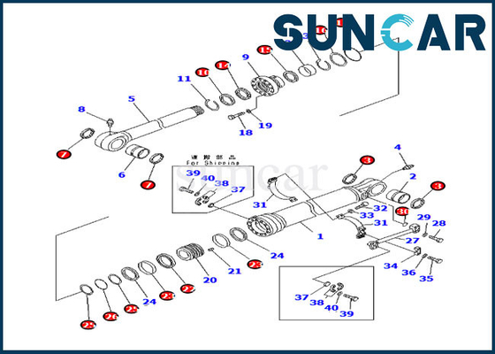 707-99-66350 Bom Ayar Silindiri Conta Kiti 7079966350 Komatsu PC210NLC-8K PC230NHD-8K Servis Kiti