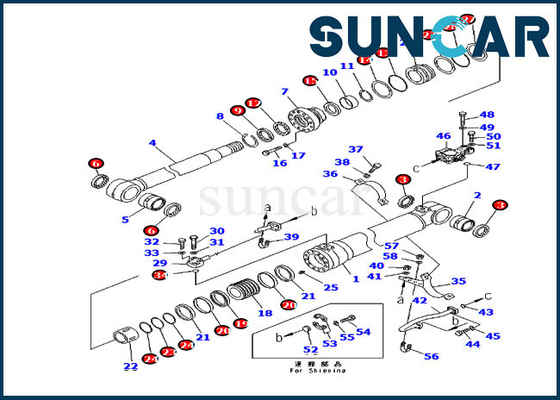 Komatsu PC210LC-8K PC210NLC-8K Ağır Ekipman için Bom Kaldırma Tamir Takımı Hidrolik Silindir 707-99-46390