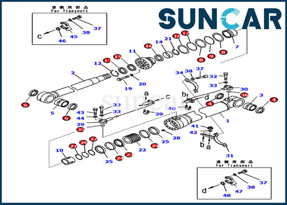 707-99-48740 7079948740 Hidrolik Conta Tamir Takımı Komatsu PC210LC-10 Silindir 90MM Çubuk 130MM Çapa Uyar