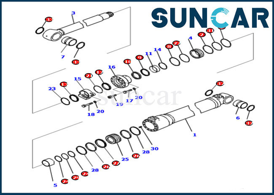 721-98-00160 Bom Conta Kiti PC210I-10 PC210LCI-10 Modelleri için Hidrolik Silindir Komatsu Ekskavatör