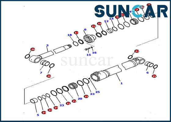 707-99-47070 Bom Silindiri Servis Kiti Komatsu HB215LC-2 PC210LCI-10 Ekskavatör Onarım Parçalarına Uyar