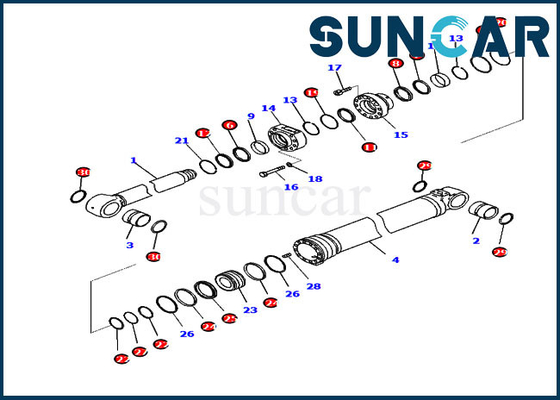 721-98-02460 Bom Servis Kiti Hidrolik Silindir PC210LCI-11 Komatsu Ağır Ekipmanları İçin Uyar